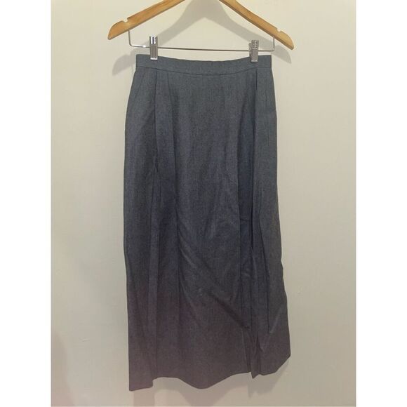 Vintage long David Chablis 100% wool gray skirt women’s size 6 - Picture 3 of 9